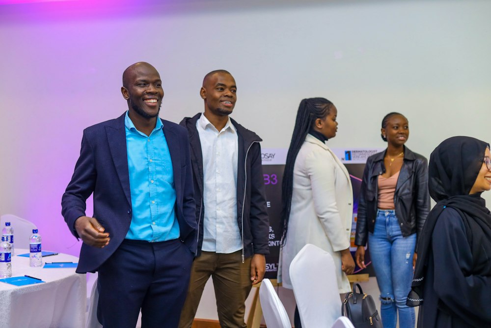 Business team at an event